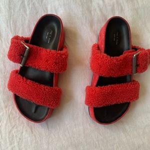 Rag & Bone Evin Genuine Shearling Slide Sandal.